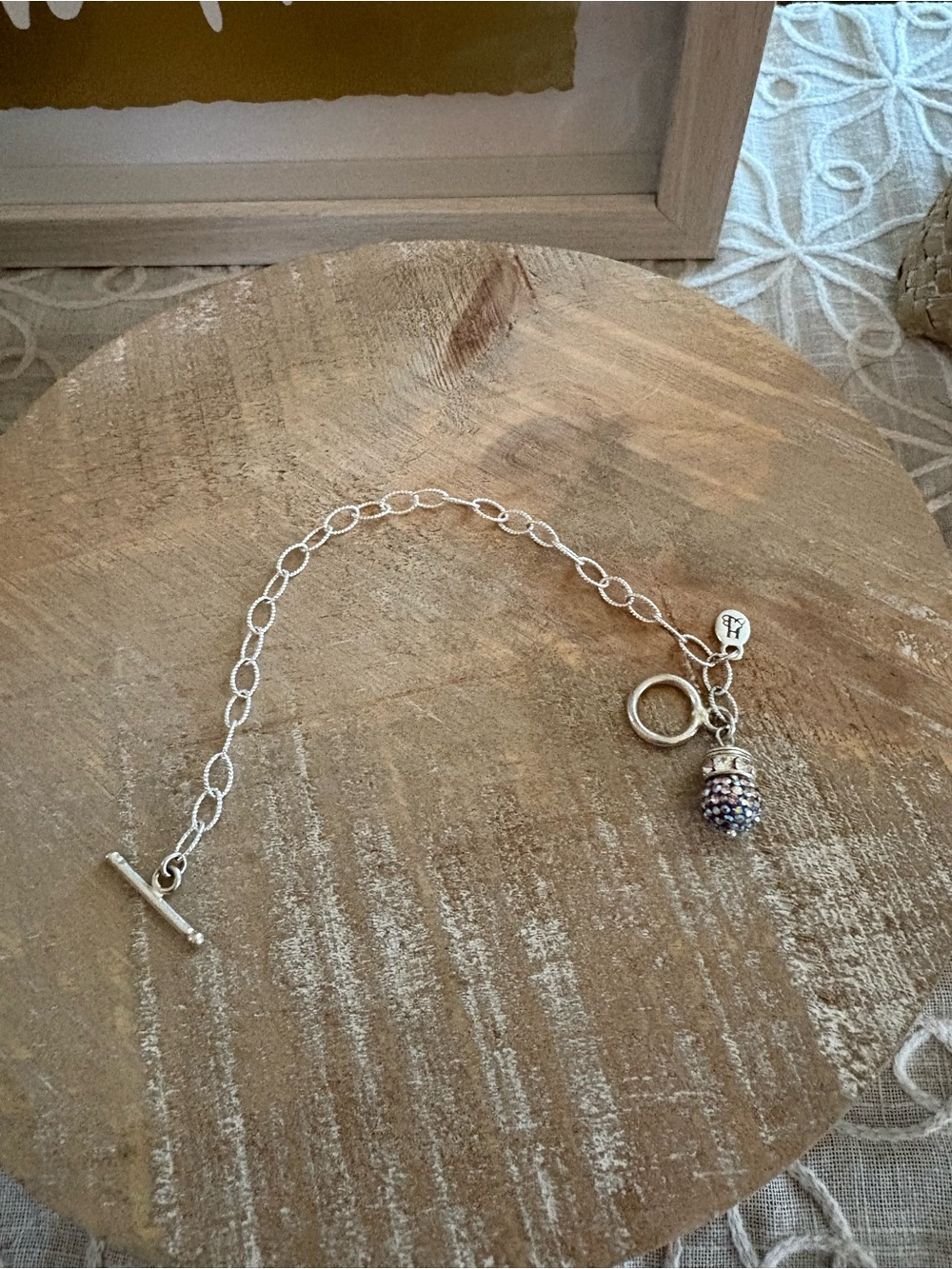 Hillberg & Berk Link Bracelet – Sterling Silver and 10mm Sparkle Ball